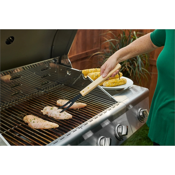 Three-piece BBQ set with wood handles that includes a turner, fork... from ASI 38120 Ball Pro / Diversified Quality Kitchenware