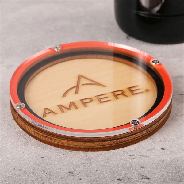 Layered, custom cut, birch wood coaster with clear acrylic top. Laser... from ASI 61966 HPG / BCG Creations