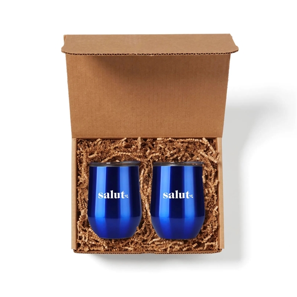 Set of two 12-ounce stainless steel wine tumblers in gift box.... from ASI 63549 Jornik Manufacturing Corp