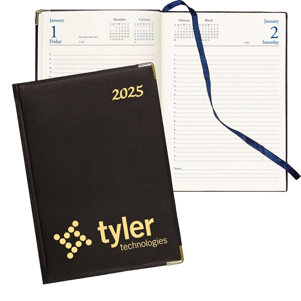 Daily diary with padded cover, marker ribbon, metal corners and gold... from ASI 76575 Payne Publishers Inc / Payne Publishers