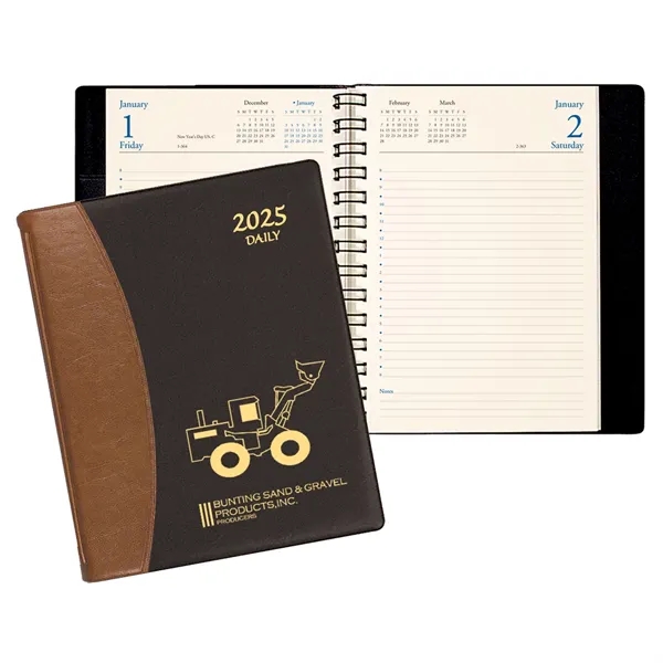Refillable, wire bound daily diary with Carriage vinyl cover.... from ASI 76575 Payne Publishers Inc / Payne Publishers