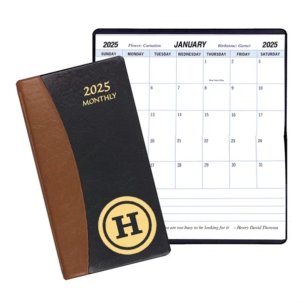 Saddle stitched monthly pocket planner with Carriage vinyl cover.... from ASI 76575 Payne Publishers Inc / Payne Publishers