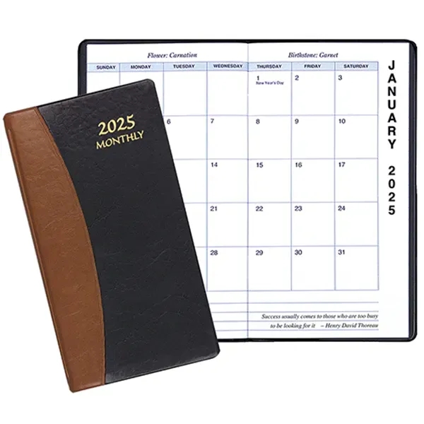 Saddle stitched monthly pocket planner with Carriage vinyl cover.... from ASI 76575 Payne Publishers Inc / Payne Publishers