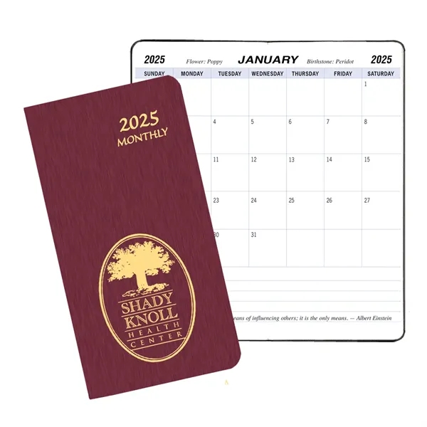 Saddle stitched monthly pocket planner with shimmer cover.... from ASI 76575 Payne Publishers Inc / Payne Publishers