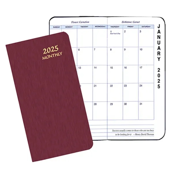 Saddle stitched monthly pocket planner with shimmer cover.... from ASI 76575 Payne Publishers Inc / Payne Publishers