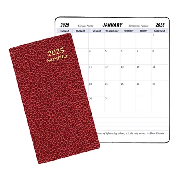 Saddle stitched monthly pocket planner with cobblestone cover.... from ASI 76575 Payne Publishers Inc / Payne Publishers