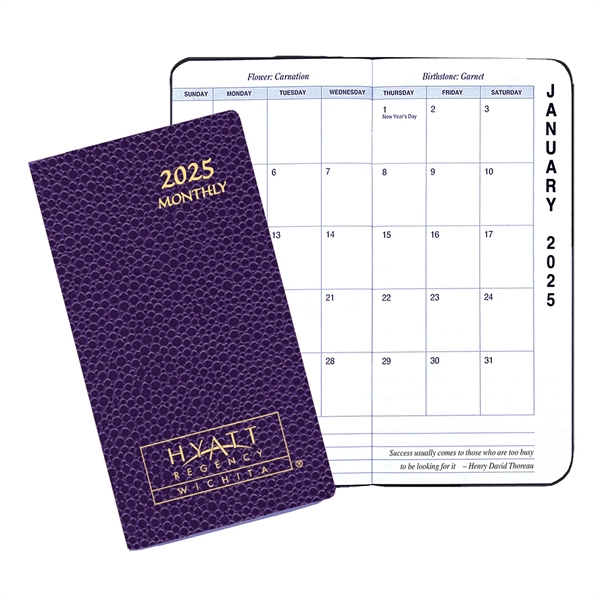 Saddle stitched monthly pocket planner with cobblestone cover.... from ASI 76575 Payne Publishers Inc / Payne Publishers