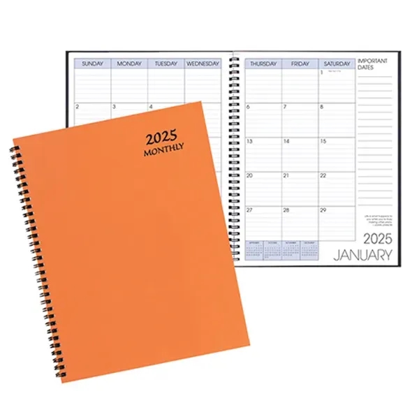 Wire-bound monthly desk appointment planner with Techno color cover.... from ASI 76575 Payne Publishers Inc / Payne Publishers