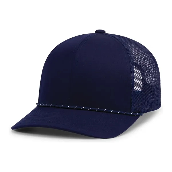 Trucker Snapback Braid Cap with mid-profile, pro-model crown.... from ASI 37461 Augusta Sportswear / Pacific Headwear