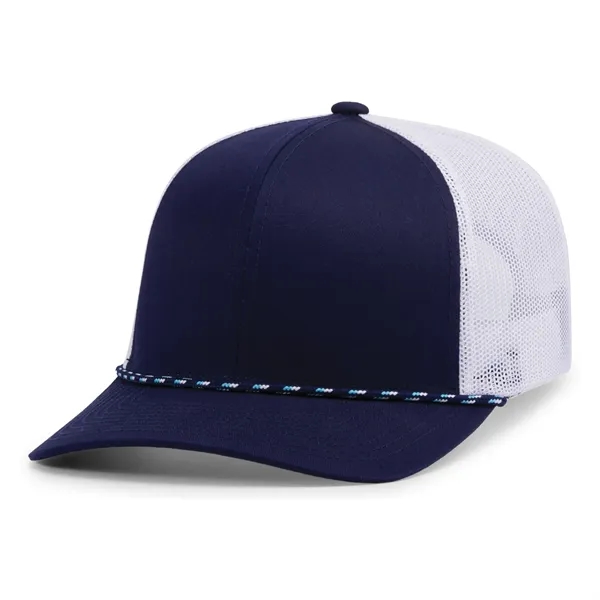 Trucker Snapback Braid Cap with mid-profile, pro-model crown.... from ASI 37461 Augusta Sportswear / Pacific Headwear