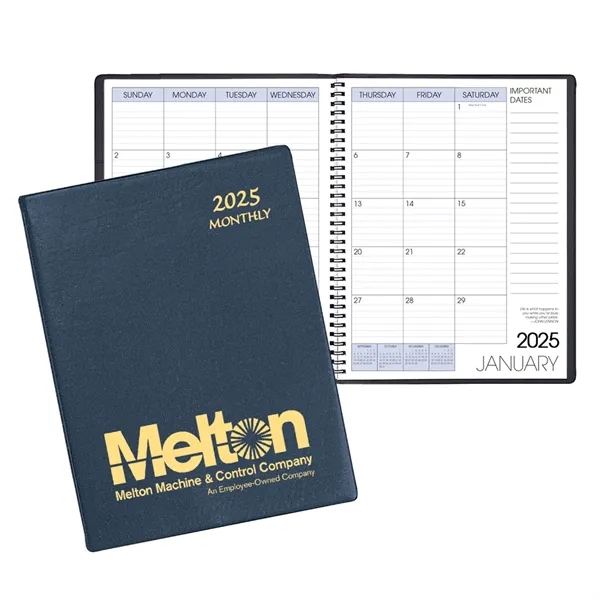 Refillable, wire-bound monthly desk appointment planner with vinyl cover.... from ASI 76575 Payne Publishers Inc / Payne Publishers