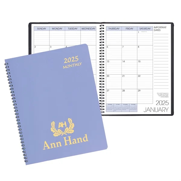 Wire-bound monthly desk appointment planner with Twilight cover.... from ASI 76575 Payne Publishers Inc / Payne Publishers