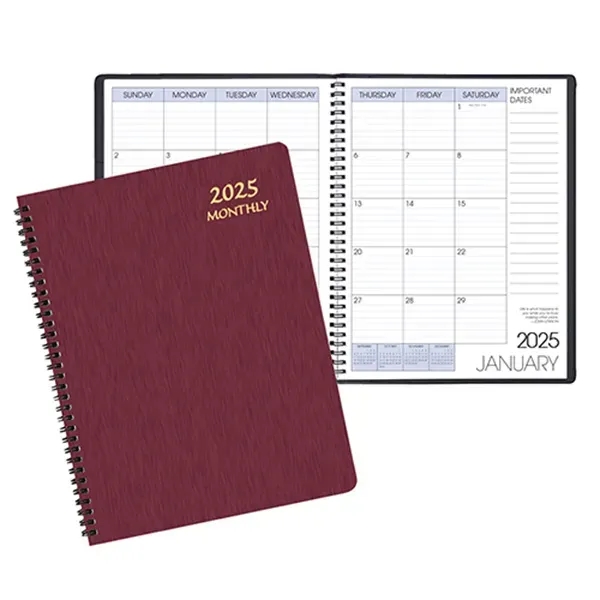 Wire-bound monthly desk appointment planner with shimmer cover.... from ASI 76575 Payne Publishers Inc / Payne Publishers