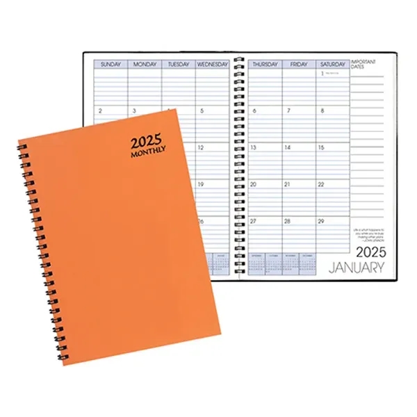 Wire-bound monthly desk appointment planner with Techno color cover.... from ASI 76575 Payne Publishers Inc / Payne Publishers