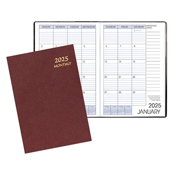 Saddle stitched monthly desk appointment planner with leatherette cover.... from ASI 76575 Payne Publishers Inc / Payne Publishers