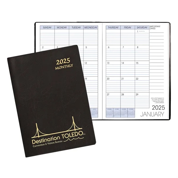 Monthly desk appointment planner with Continental vinyl cover.... from ASI 76575 Payne Publishers Inc / Payne Publishers