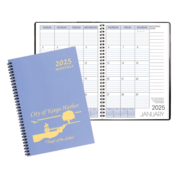 Wire bound monthly desk appointment planner with twilight cover.... from ASI 76575 Payne Publishers Inc / Payne Publishers