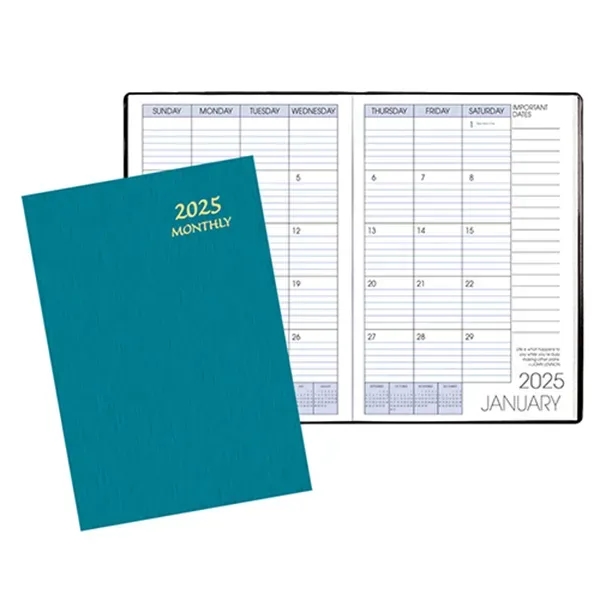 Saddle stitched monthly desk appointment planner with shimmer cover.... from ASI 76575 Payne Publishers Inc / Payne Publishers