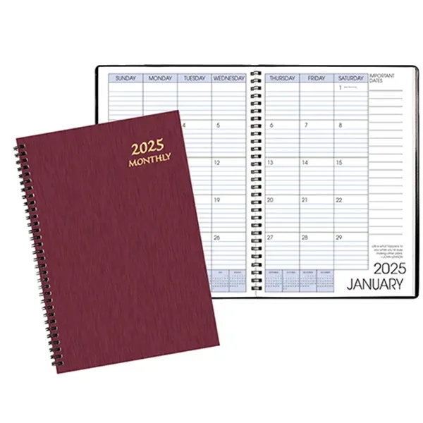 Wire bound monthly desk appointment planner with shimmer cover.... from ASI 76575 Payne Publishers Inc / Payne Publishers