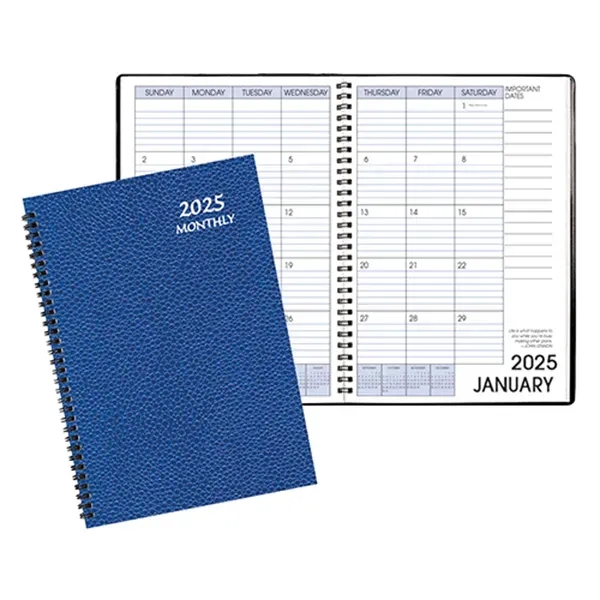 Wire bound monthly desk appointment planner with cobblestone cover.... from ASI 76575 Payne Publishers Inc / Payne Publishers