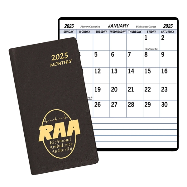 Large bold print monthly pocket planner with Continental vinyl cover.... from ASI 76575 Payne Publishers Inc / Payne Publishers