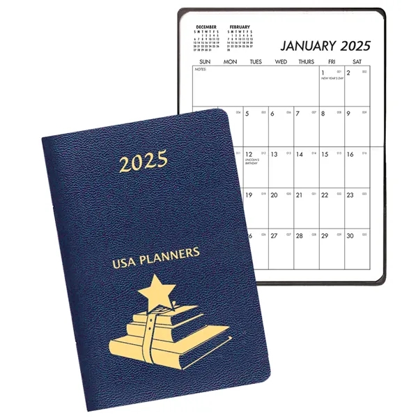 Saddle stitched pocket planner with leatherette cover.... from ASI 76575 Payne Publishers Inc / Payne Publishers
