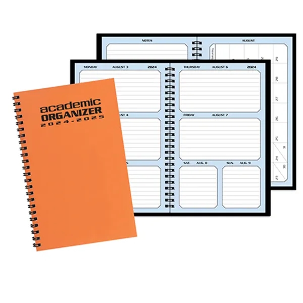 Wire-bound, academic weekly desk organizer planner with Techno color cover.... from ASI 76575 Payne Publishers Inc / Payne Publishers
