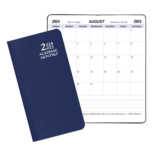 Saddle-stitched academic monthly pocket planner with leatherette cover.... from ASI 76575 Payne Publishers Inc / Payne Publishers