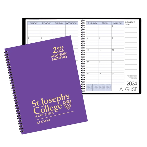 Wire-bound academic monthly desk planner with Techno color cover.... from ASI 76575 Payne Publishers Inc / Payne Publishers