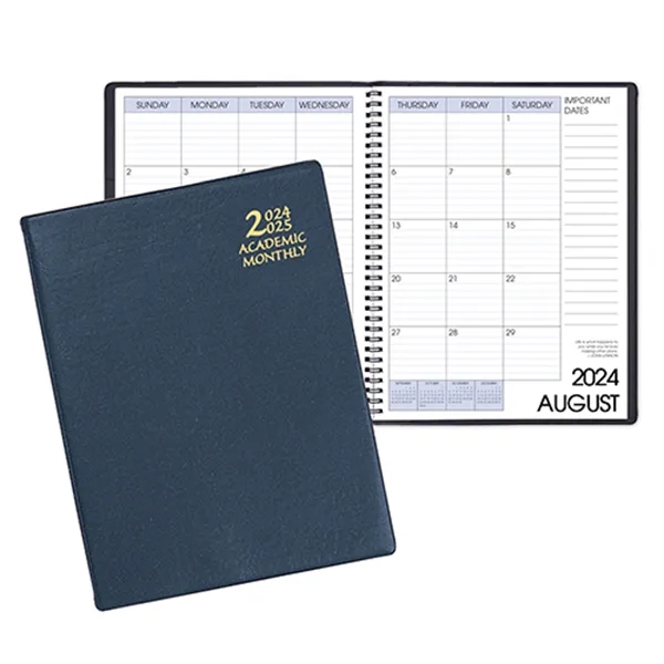 Wire bound academic monthly desk planner with continental vinyl cover.... from ASI 76575 Payne Publishers Inc / Payne Publishers