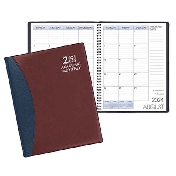 Wire-bound academic monthly desk planner with carriage vinyl cover.... from ASI 76575 Payne Publishers Inc / Payne Publishers