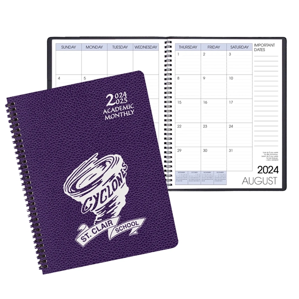 Wire bound academic monthly desk planner with cobblestone cover.... from ASI 76575 Payne Publishers Inc / Payne Publishers