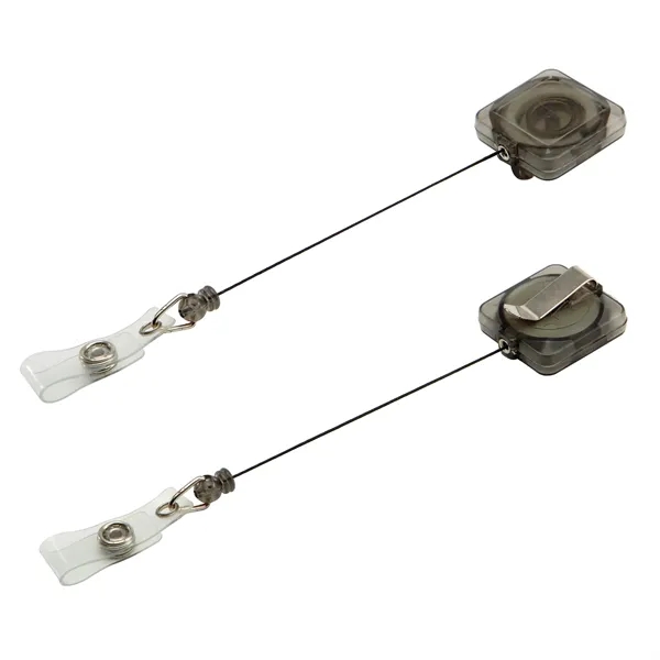 Retractable square shape badge reel with epoxy dome on 1 location... from ASI 37218 Athena Promo (tm)