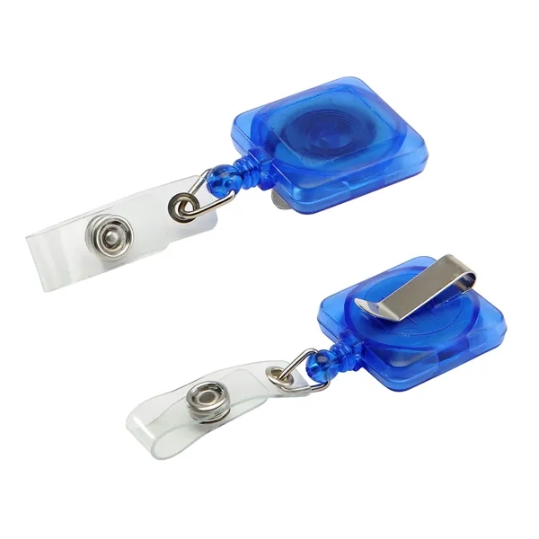 Retractable square shape badge reel with epoxy dome on 1 location... from ASI 37218 Athena Promo (tm)