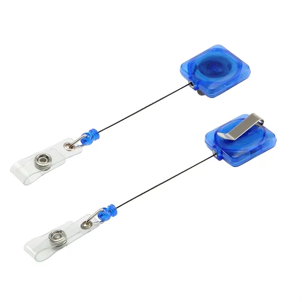 Retractable square shape badge reel with epoxy dome on 1 location... from ASI 37218 Athena Promo (tm)