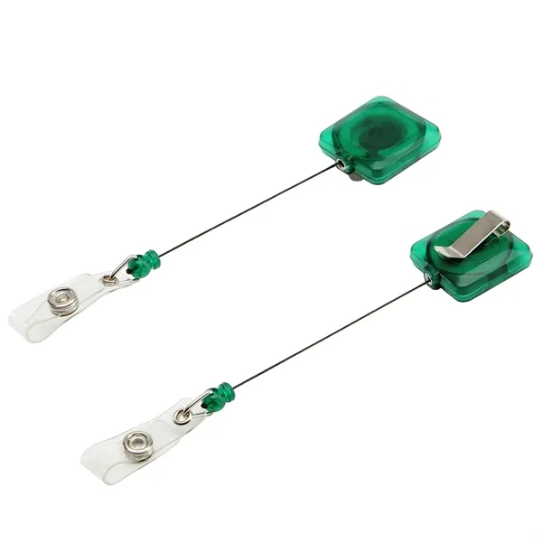 Retractable square shape badge reel with epoxy dome on 1 location... from ASI 37218 Athena Promo (tm)