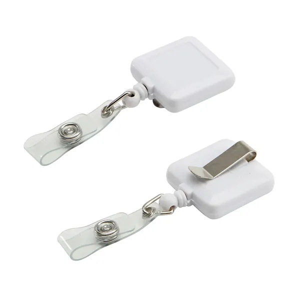Retractable square shape badge reel with epoxy dome on 1 location... from ASI 37218 Athena Promo (tm)