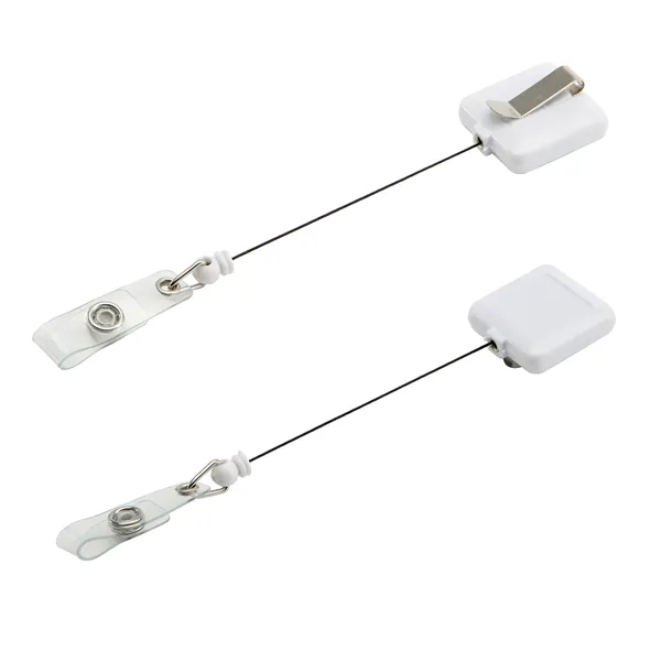 Retractable square shape badge reel with epoxy dome on 1 location... from ASI 37218 Athena Promo (tm)