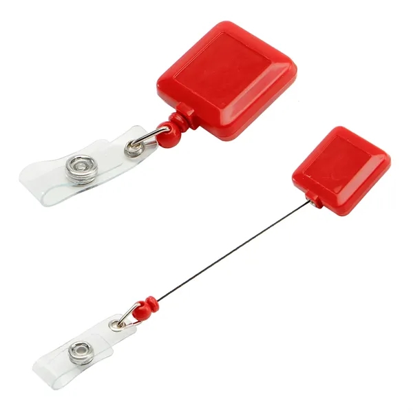 Retractable square shape badge reel with epoxy dome on 1 location... from ASI 37218 Athena Promo (tm)