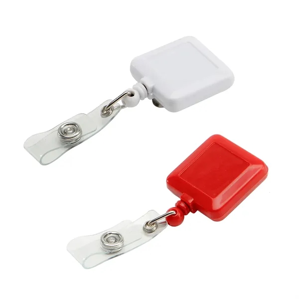 Retractable square shape badge reel with epoxy dome on 1 location... from ASI 37218 Athena Promo (tm)