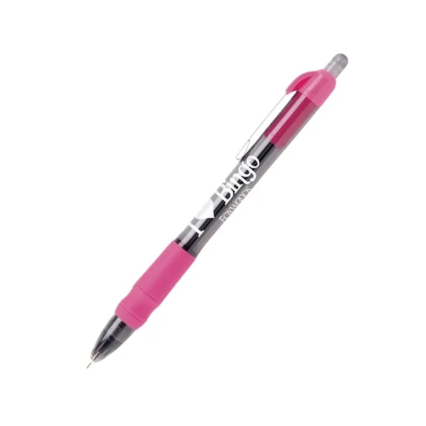 Translucent Grip plastic Pen + imprint + shipping to one US... from ASI 37218 Athena Promo (tm)