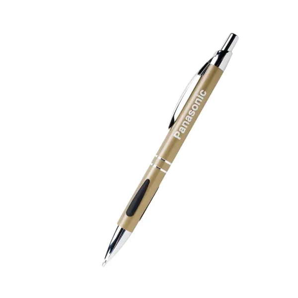 5.60" x 0.4" plunger-action ballpoint metal pen with dewdrop grip, chrome... from ASI 37218 Athena Promo (tm)
