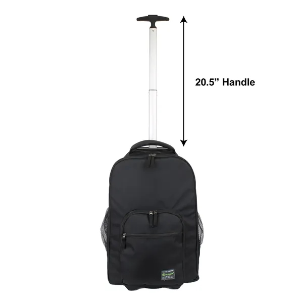 21"H x 13.5"W x 10"G wheeled backpack with adjustable straps, telescoping... from ASI 37980 Bagworld