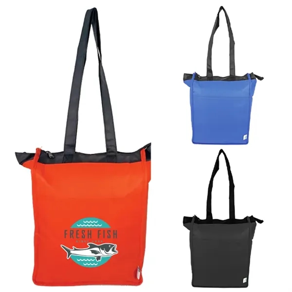 Hot/cold lunch cooler: foil lining, secure zipper, 25-inch handles, 90+ GSM... from ASI 67557 LimeLight Ent