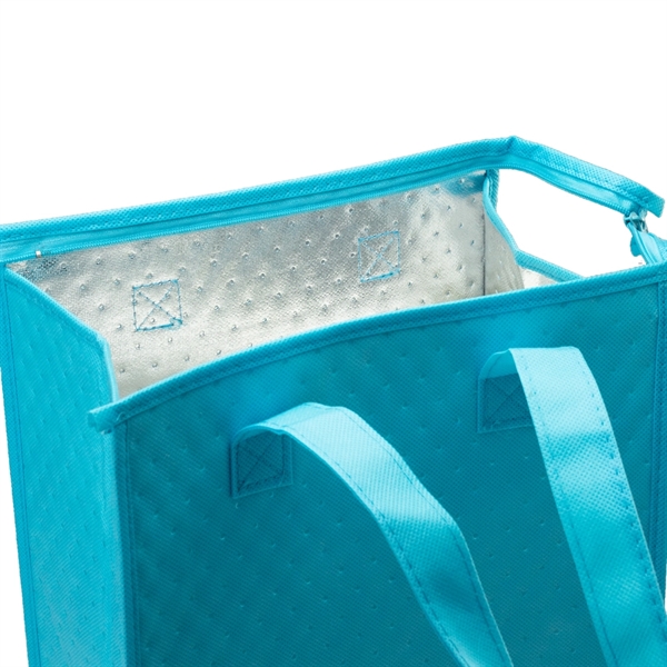 Reusable tote bag with zipper closure, thermal lining, reinforced bottom panel... from ASI 39552 BEL Promo