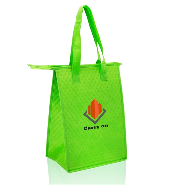 Reusable tote bag with zipper closure, thermal lining, reinforced bottom panel... from ASI 39552 BEL Promo