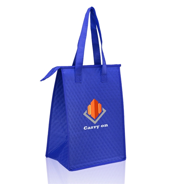 Reusable tote bag with zipper closure, thermal lining, reinforced bottom panel... from ASI 39552 BEL Promo