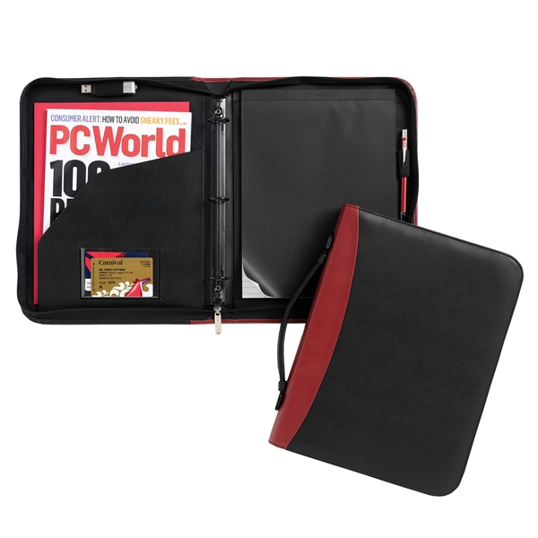 Conference Ring Folio with zippered closure, carrying handle, and three ring... from ASI 86565 Seville Gear