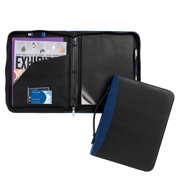 Conference Ring Folio with zippered closure, carrying handle, and three ring... from ASI 86565 Seville Gear