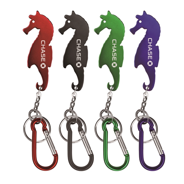 Seahorse shape bottle opener with key chain.... from ASI 74585 Nu Promo International / Nu Promo Line